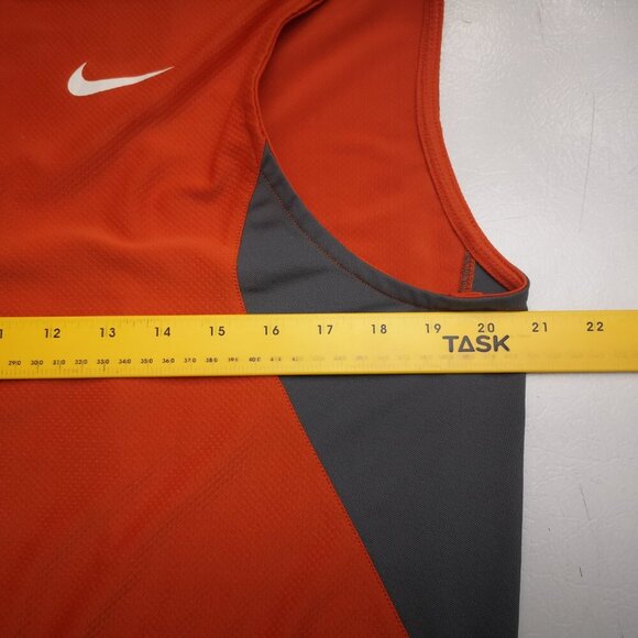 Nike Fit Dry Men's Size Large Orange & Grey Full Zip Running Vest - Picture 11 of 12